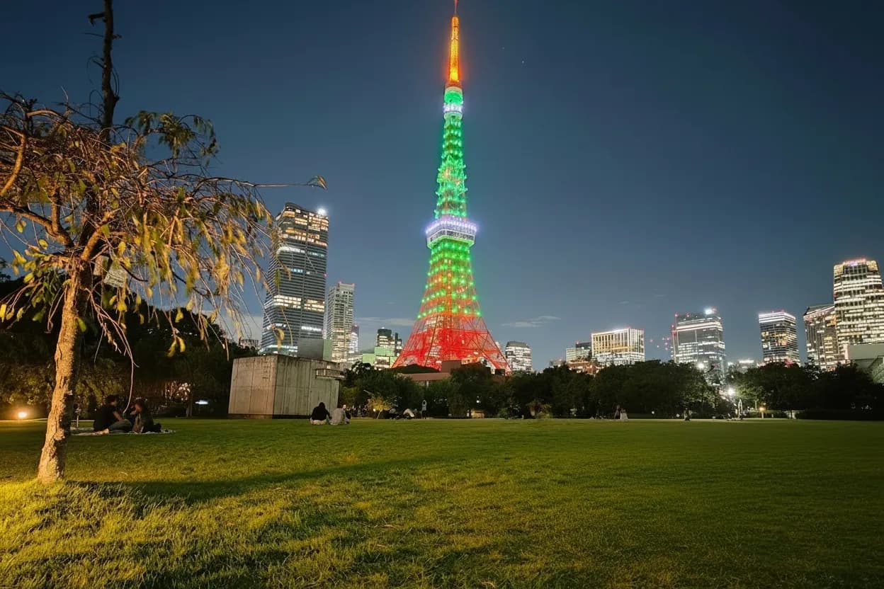 iluminación nocturna shiba park